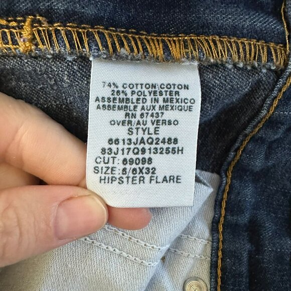 Ralph Lauren Womens Hipster Flare Jeans Size 5/6x32 Cotton/Polyester Dark Blue - Picture 5 of 7